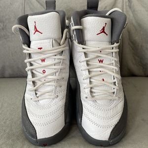 Size 5Y- Jordan 12 Retro White Grey 2019 Pre-Owned, Worn A Few Times Only.